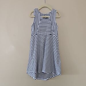 Carter's Navy and White Striped Hi-Low Sleeveless Dress